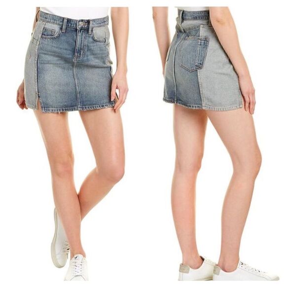 Current/Elliott Reversed Mashed Mini Denim Skirt Size 25 - Picture 2 of 8